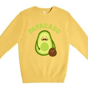 Papacado Funny Gift For New Dad Or Daddy Announcement Gift Premium Crewneck Sweatshirt