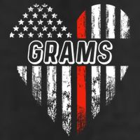 Proud Firefighter Grams American Flag Heart Meaningful Gift 7 Panel Mesh Trucker Snapback Hat