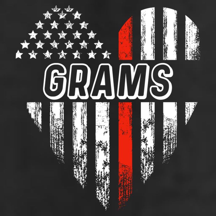 Proud Firefighter Grams American Flag Heart Meaningful Gift 7 Panel Mesh Trucker Snapback Hat