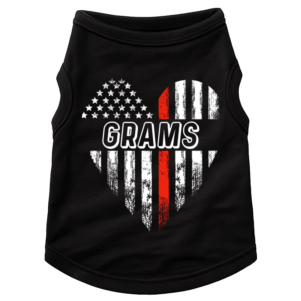 Proud Firefighter Grams American Flag Heart Meaningful Gift Doggie Tank