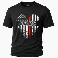 Proud Firefighter Grams American Flag Heart Meaningful Gift Cooling Performance Crew T-Shirt