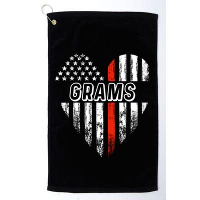 Proud Firefighter Grams American Flag Heart Meaningful Gift Golf Towel