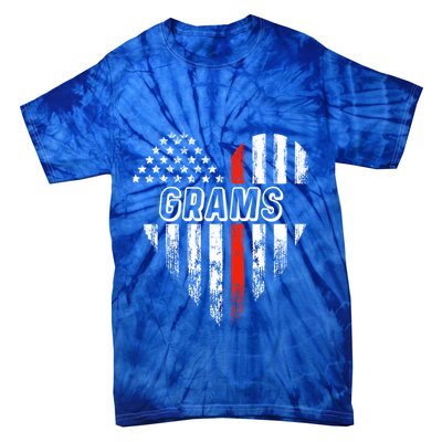 Proud Firefighter Grams American Flag Heart Meaningful Gift Tie-Dye T-Shirt