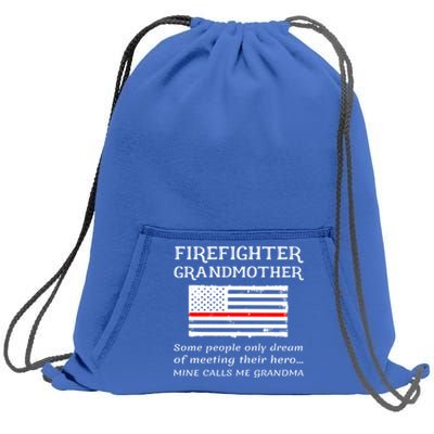 Proud Firefighter Grandmother Fire Fire Grandma Flag Cute Gift Sweatshirt Cinch Pack Bag