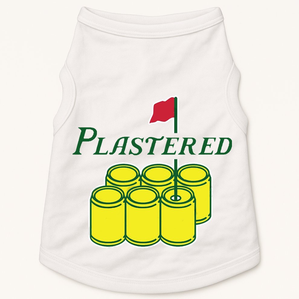 Plastered Funny Gold Beer Doggie Tank