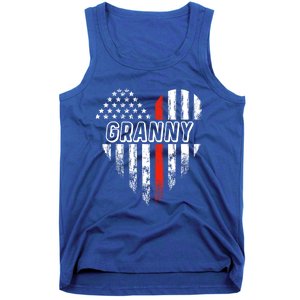 Proud Firefighter Granny American Flag Heart Gift Tank Top