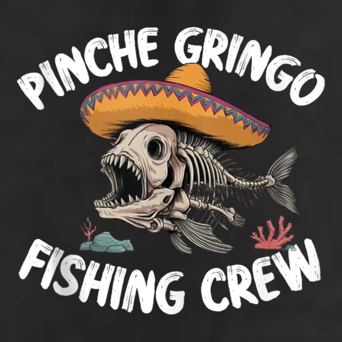 Pinche Fishing Gringo Crew Funny Skeleton 11oz C Handle Ceramic Mug