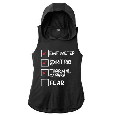 Phasmophobia Funny Ghost Hunter Paranormal Investigators Ladies PosiCharge Tri-Blend Wicking Draft Hoodie Tank