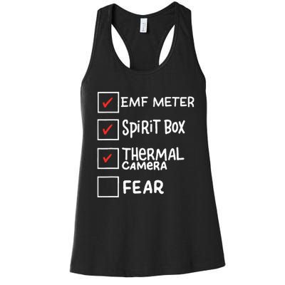 Phasmophobia Funny Ghost Hunter Paranormal Investigators Women's Racerback Tank