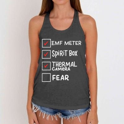 Phasmophobia Funny Ghost Hunter Paranormal Investigators Women's Knotted Racerback Tank