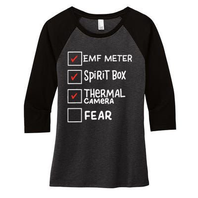 Phasmophobia Funny Ghost Hunter Paranormal Investigators Women's Tri-Blend 3/4-Sleeve Raglan Shirt