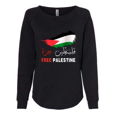 Palestine Free Gaza In Arabic Free Gaza Palestine Flag Support Palestine People Womens California Wash Sweatshirt