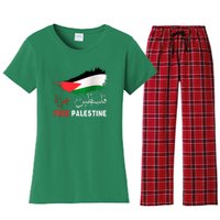 Palestine Free Gaza In Arabic Free Gaza Palestine Flag Support Palestine People Women's Flannel Pajama Set