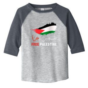 Palestine Free Gaza In Arabic Free Gaza Palestine Flag Support Palestine People Toddler Fine Jersey T-Shirt