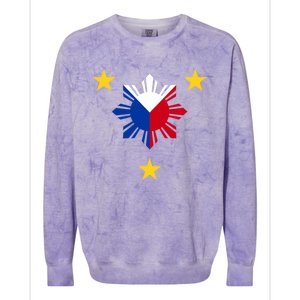 Philippine Flag Gift Philippines Sun And Star Funny Gift Colorblast Crewneck Sweatshirt