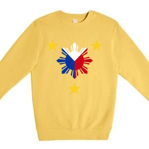 Philippine Flag Gift Philippines Sun And Star Funny Gift Premium Crewneck Sweatshirt