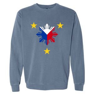 Philippine Flag Gift Philippines Sun And Star Funny Gift Garment-Dyed Sweatshirt