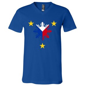 Philippine Flag Gift Philippines Sun And Star Funny Gift V-Neck T-Shirt