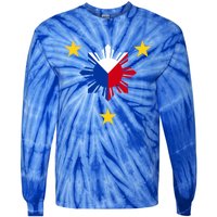 Philippine Flag Gift Philippines Sun And Star Funny Gift Tie-Dye Long Sleeve Shirt