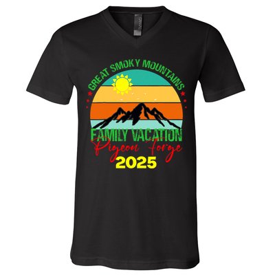 Pigeon Forge Great Smoky Mountains Family Vacation 2025 Trip V-Neck T-Shirt