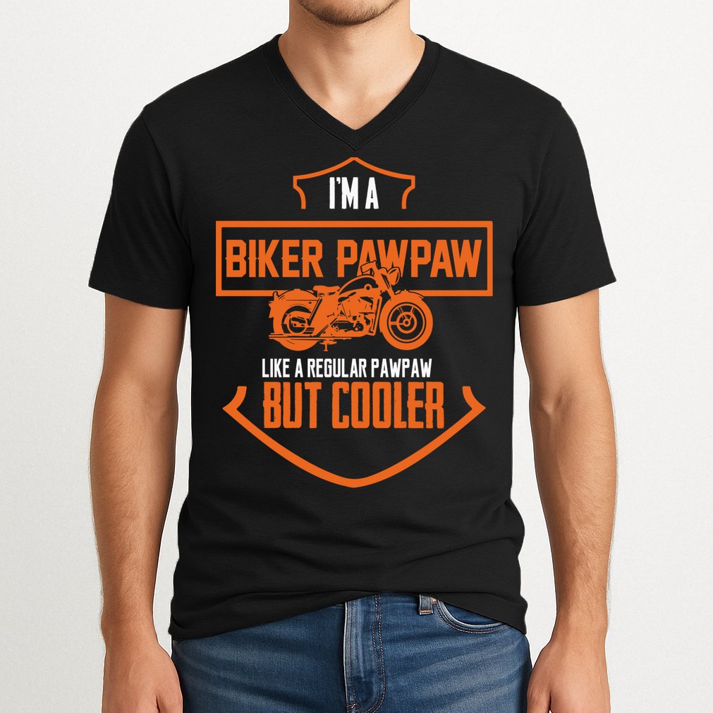 Pawpaw From Grand Biker Pawpaw Father'S Day V-Neck T-Shirt