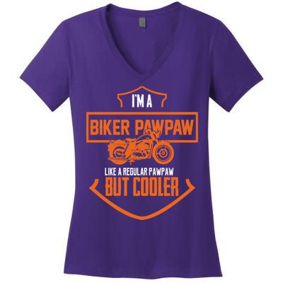 Pawpaw From Grand Biker Pawpaw Father'S Day Women's V-Neck T-Shirt