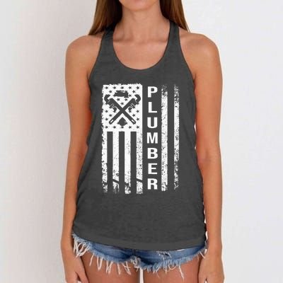 Plumber Flag Gifts For Plumbers Funny Plumbing Outfit Women's Knotted Racerback Tank