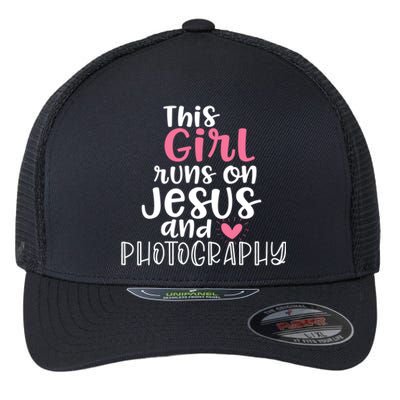 Photographer Funny Gift For Teen Girls Jesus And Photography Gift Flexfit Unipanel Trucker Cap