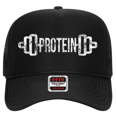 Protein Funny Gym For Gym Goers High Crown Mesh Back Trucker Hat