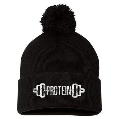 Protein Funny Gym For Gym Goers Pom Pom 12in Knit Beanie