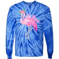 Pink Flamingo Gg Bird Christmas Gift Matching Family Gift Tie-Dye Long Sleeve Shirt