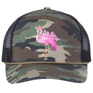 Pink Flamingo Gg Bird Christmas Gift Matching Family Gift Retro Rope Trucker Hat Cap