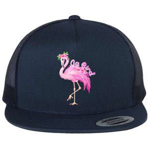 Pink Flamingo Gg Bird Christmas Gift Matching Family Gift Flat Bill Trucker Hat