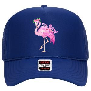 Pink Flamingo Gg Bird Christmas Gift Matching Family Gift High Crown Mesh Back Trucker Hat