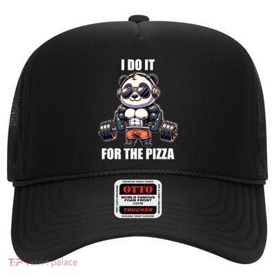 Panda Funny Gym Weightlifting Bodybuilder Fitness Workout High Crown Mesh Back Trucker Hat