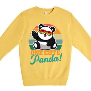 Panda Funny Gift National Panda Day Meaningful Gift Premium Crewneck Sweatshirt