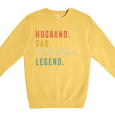 Pickleball Funny Husband Dad Legend Vintage Father's Day Premium Crewneck Sweatshirt