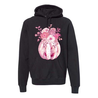 Pastel Floral Halloween Pumpkin Jackolantern Premium Hoodie