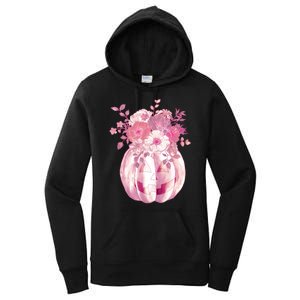 Pastel Floral Halloween Pumpkin Jackolantern Women's Pullover Hoodie