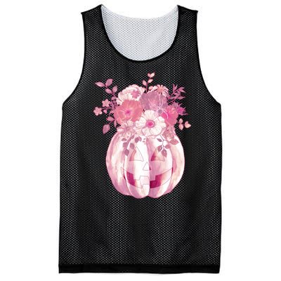 Pastel Floral Halloween Pumpkin Jackolantern Mesh Reversible Basketball Jersey Tank