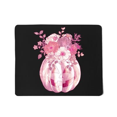 Pastel Floral Halloween Pumpkin Jackolantern Mousepad