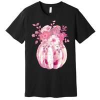 Pastel Floral Halloween Pumpkin Jackolantern Premium T-Shirt