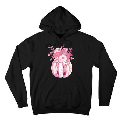 Pastel Floral Halloween Pumpkin Jackolantern Tall Hoodie