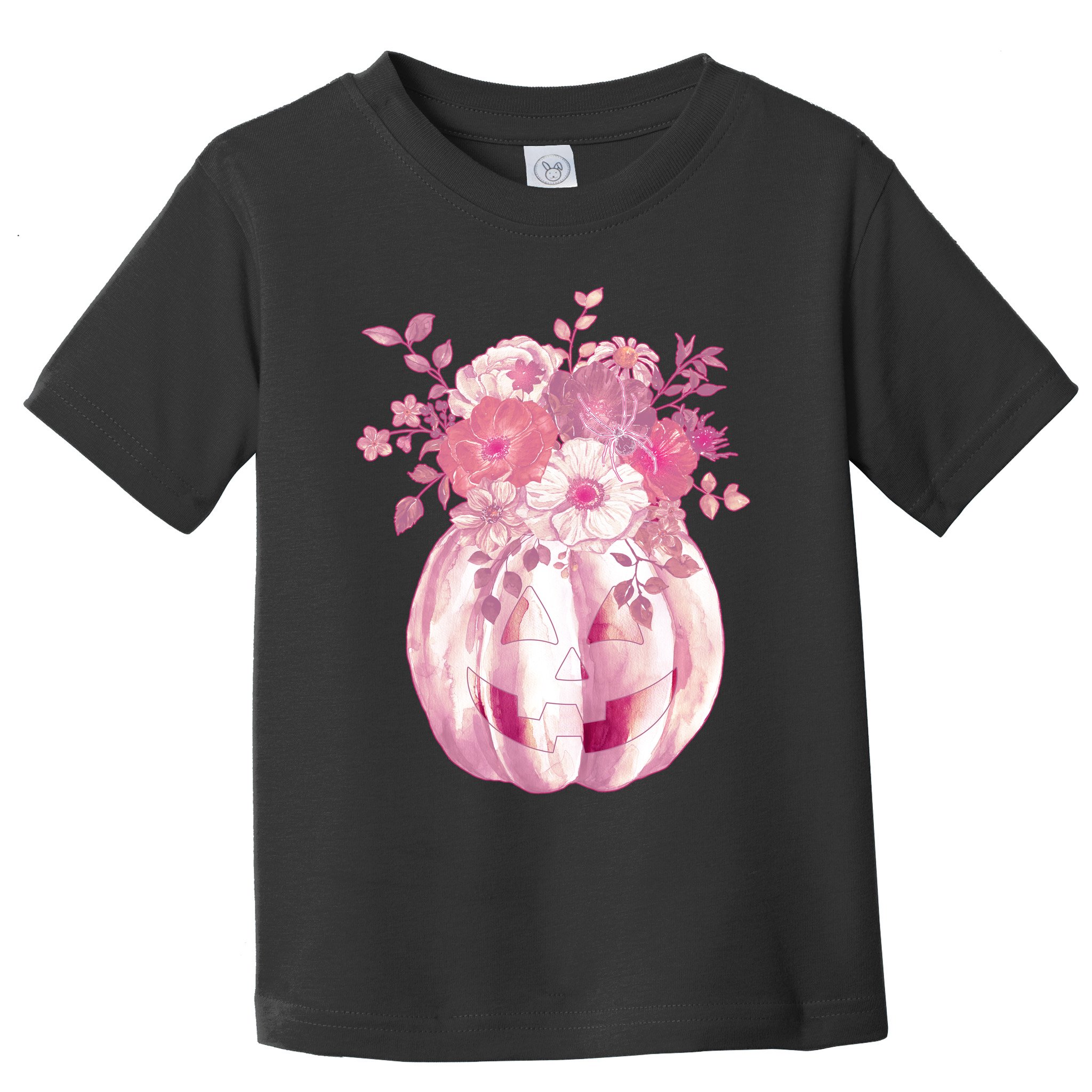 Pastel Floral Halloween Pumpkin Jackolantern Toddler T-Shirt