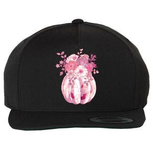 Pastel Floral Halloween Pumpkin Jackolantern Wool Snapback Cap