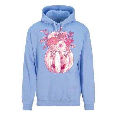 Pastel Floral Halloween Pumpkin Jackolantern Unisex Surf Hoodie