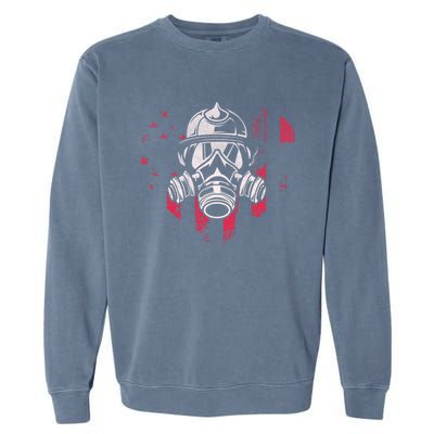 Patriotic Firefighter Heart Symbol Proud Fire Patriot Cute Gift Garment-Dyed Sweatshirt