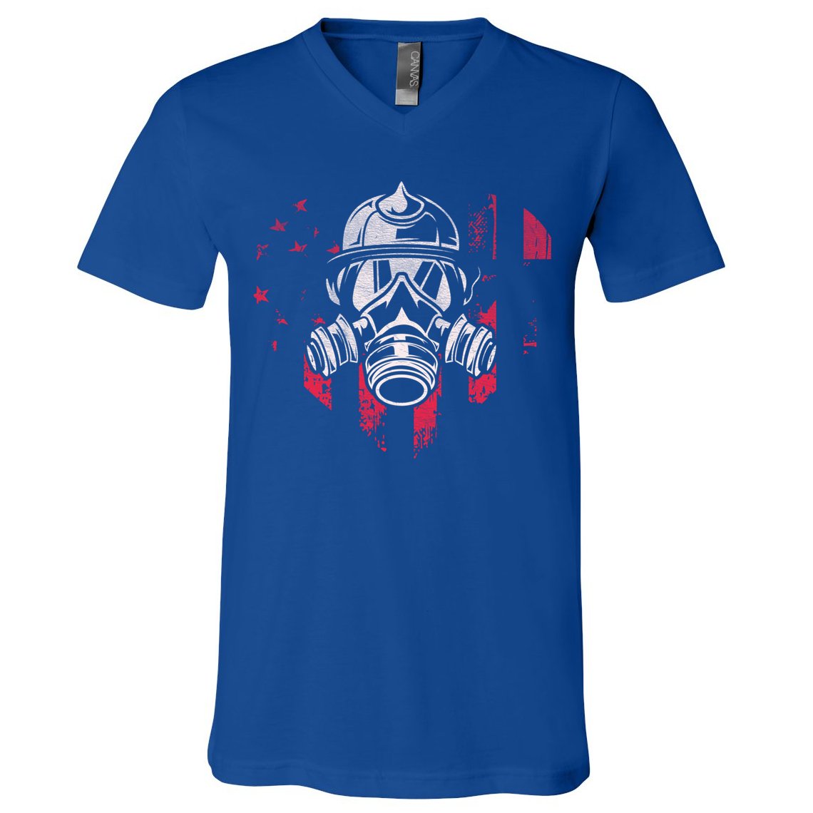 Patriotic Firefighter Heart Symbol Proud Fire Patriot Cute Gift V-Neck T-Shirt