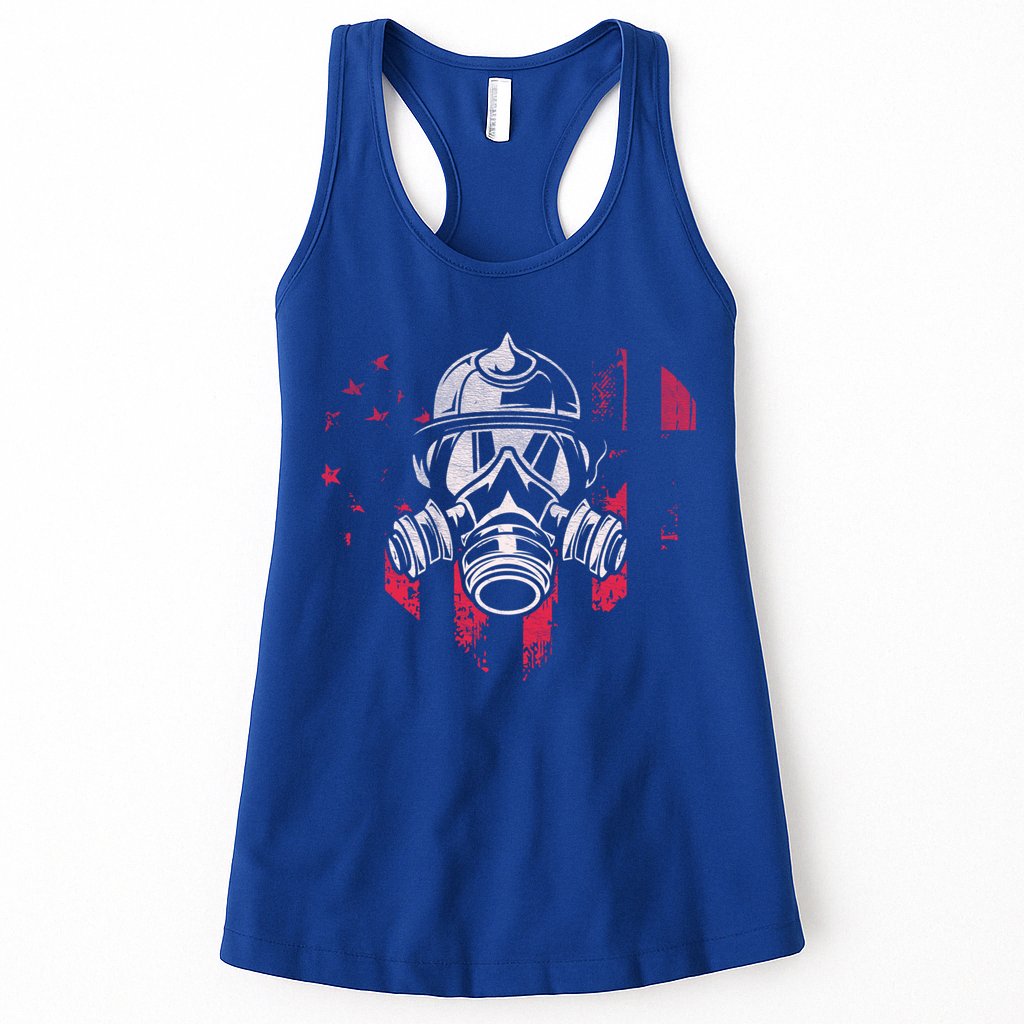 Patriotic Firefighter Heart Symbol Proud Fire Patriot Cute Gift Womens Tank Top