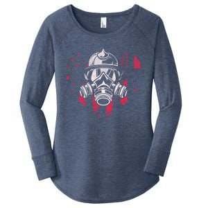 Patriotic Firefighter Heart Symbol Proud Fire Patriot Cute Gift Women's Perfect Tri Tunic Long Sleeve Shirt